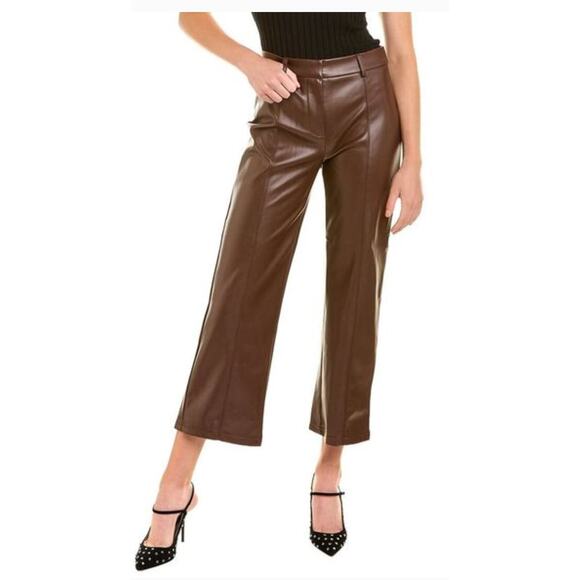 NEW Avec Les Filles Straight Wide Leg Faux Leather Pants Large - Picture 8 of 9